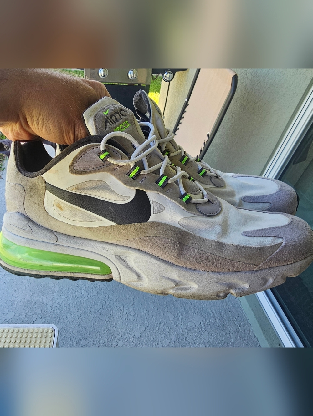 Size 10 - Nike Air Max 270 React White Grey Electric Green